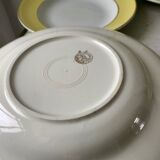 Lot of 9 pastel yellow hollow plates st amand textured 50s-60s