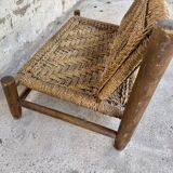 Wooden and rope bench from the 1950s,  Vibo
