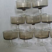 Ice cream coupe, stemmed glass, smoked glass verrines "space age"