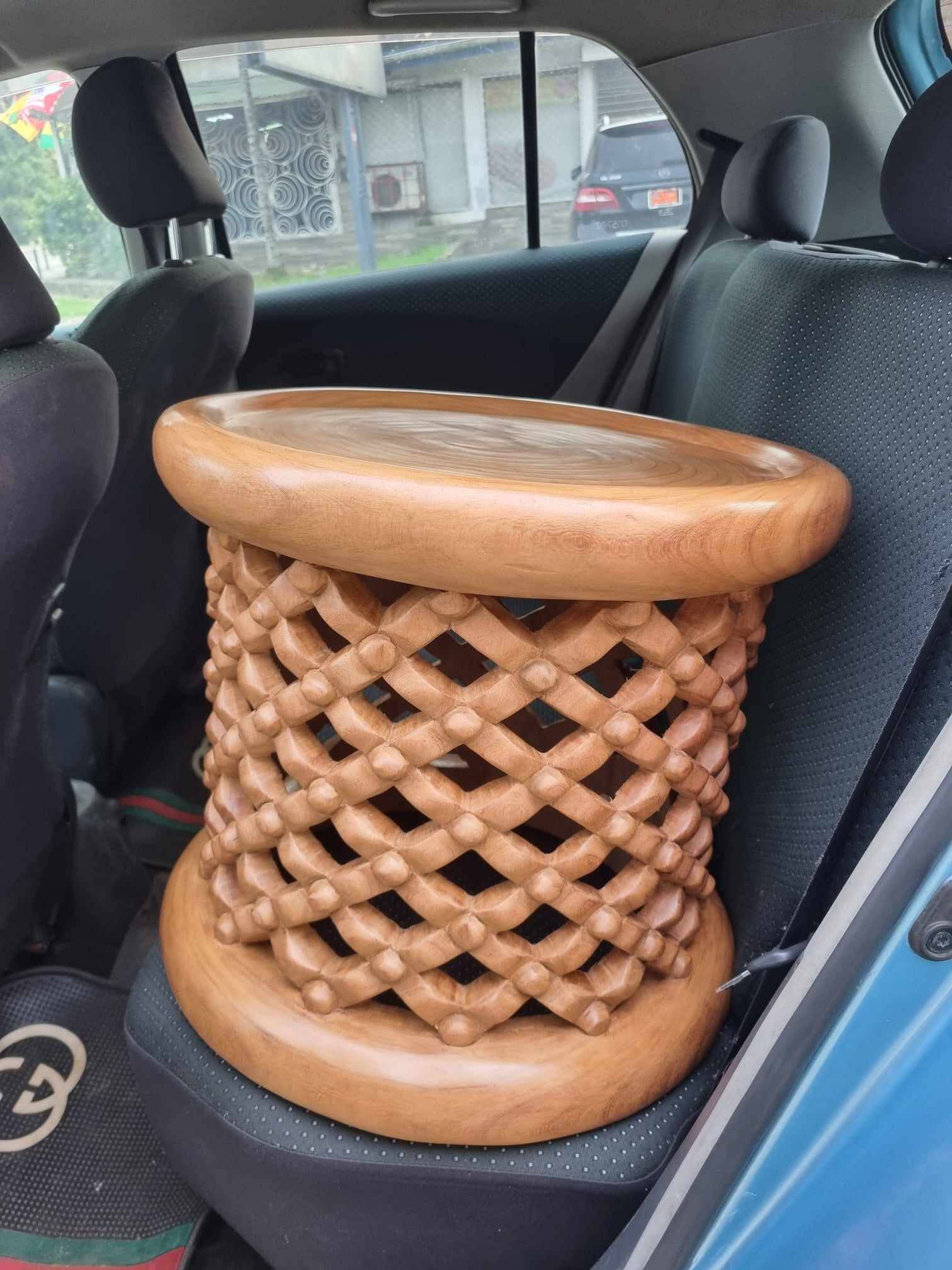 African stool Bamileke Natural brown
