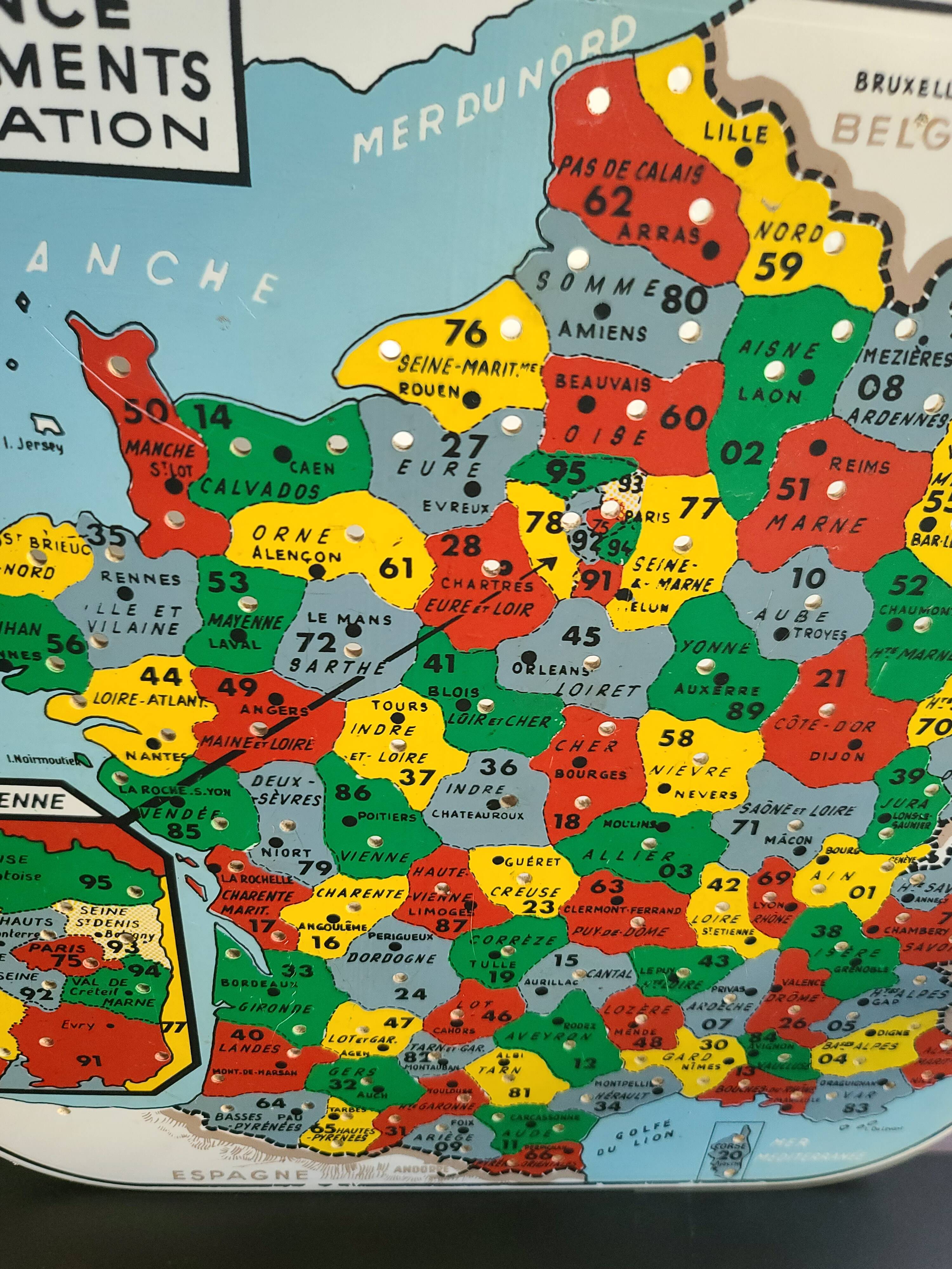 Vintage educational game: France's departments codification Mob