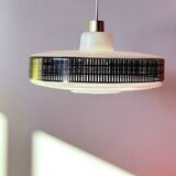 Silkscreened glass pendant light, 1950.