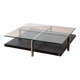 Glass and chrome metal coffee table