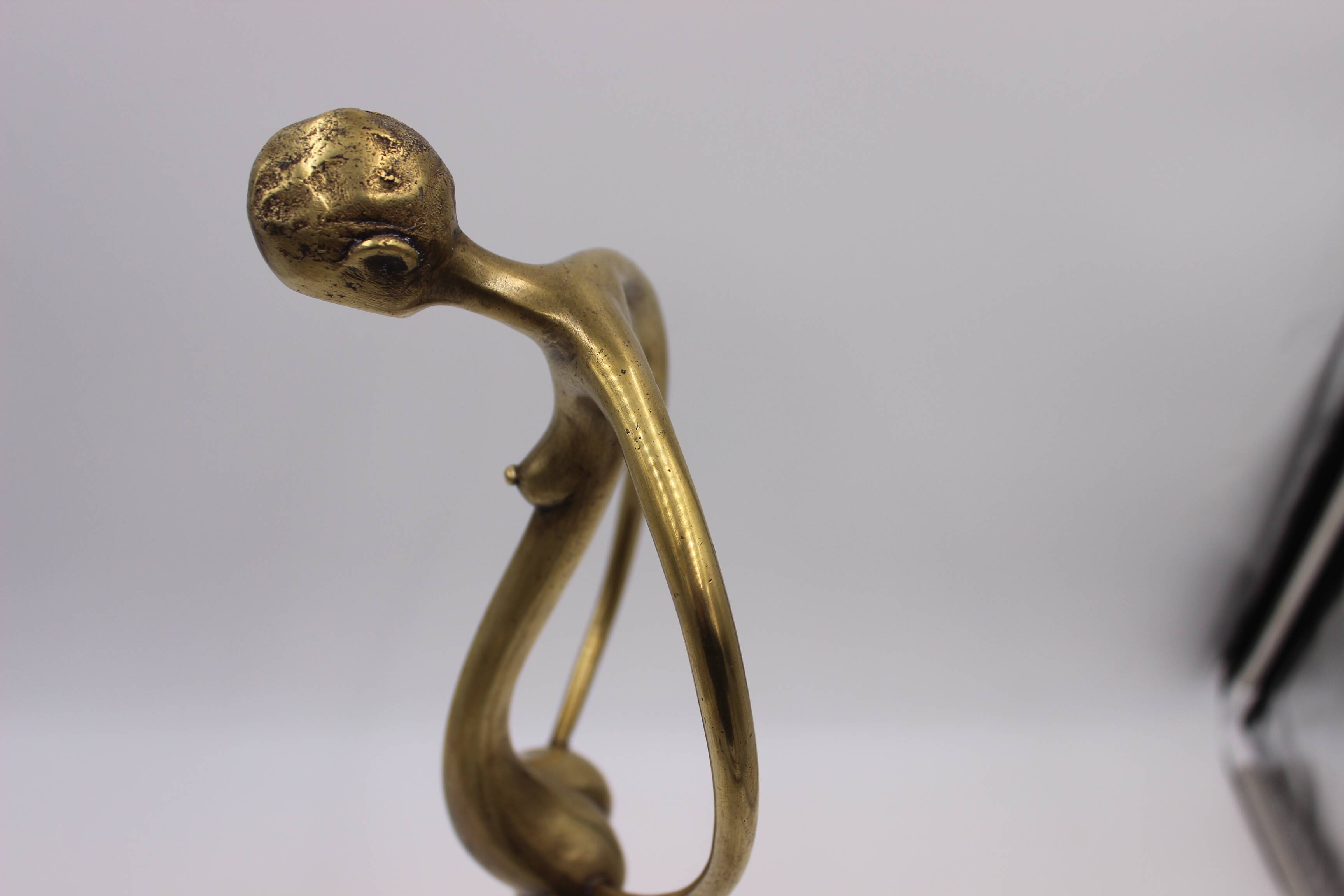 bronze sculpture brutalist modernist modern art mid century old