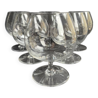 6 Verres à cognac/Armagnac estampillés Baccarat service Perfection