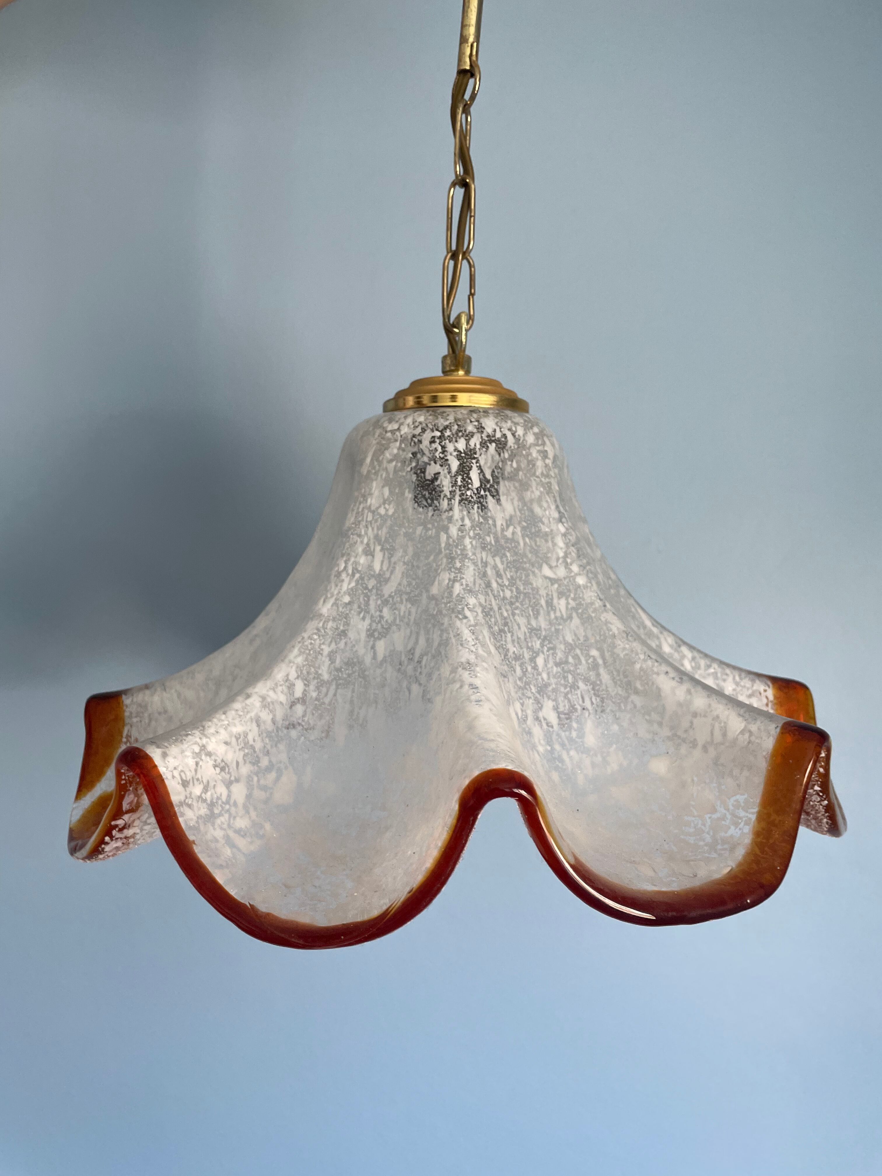 Chandelier tulips glass Mazzega Murano Pendant lamp 1970