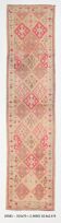 2x10 Red Pink Geometric Vintage Runner Rug,  75x315Cm