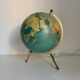 Vintage globe 1969 terrestrial tripod glass Taride world map - 33 cm