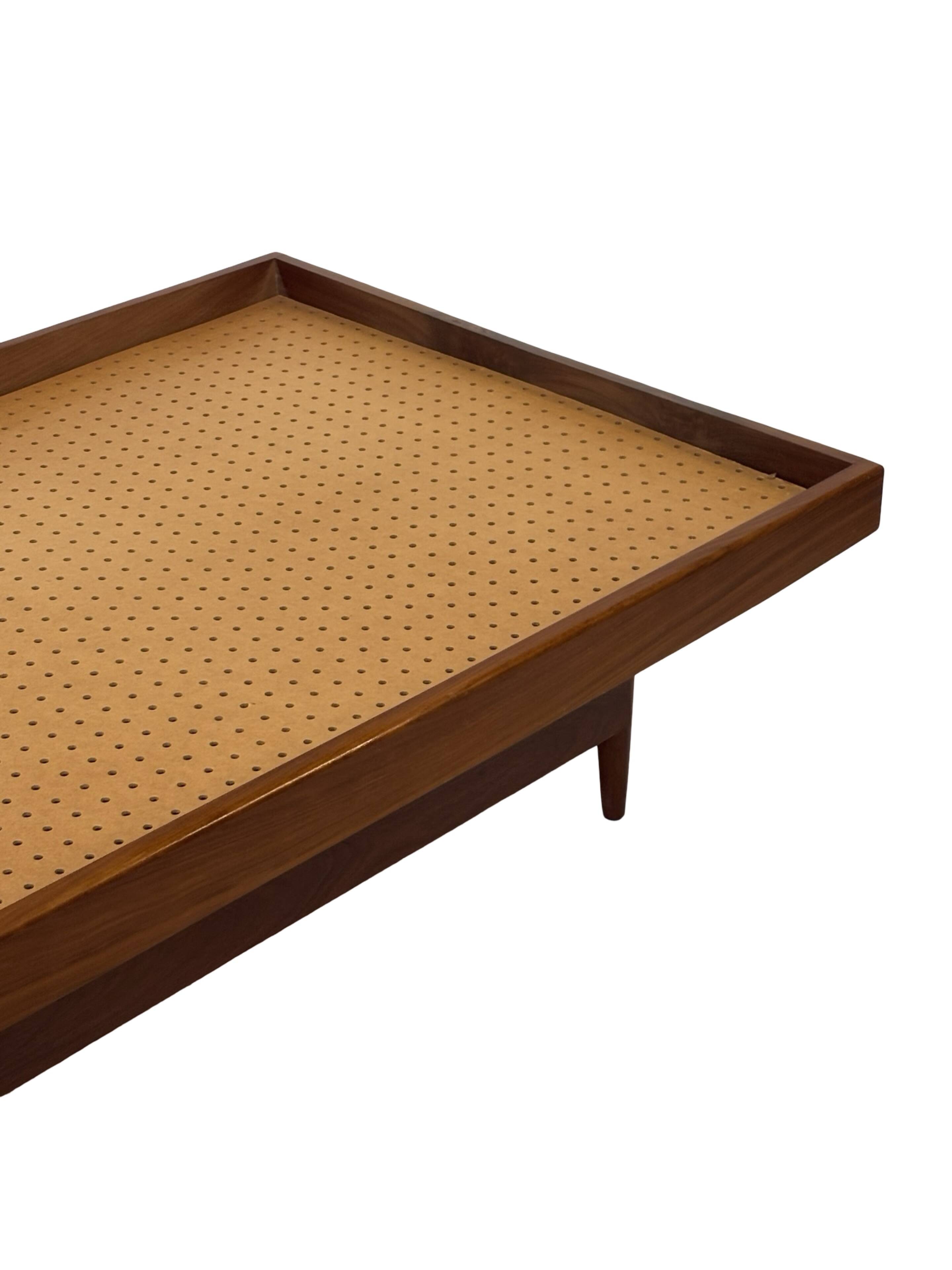 Vintage 1950s teak sofa bed with drawers.
