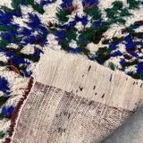 Tapis Berbère blanc et bleu Azilal - 165 x 73 cm