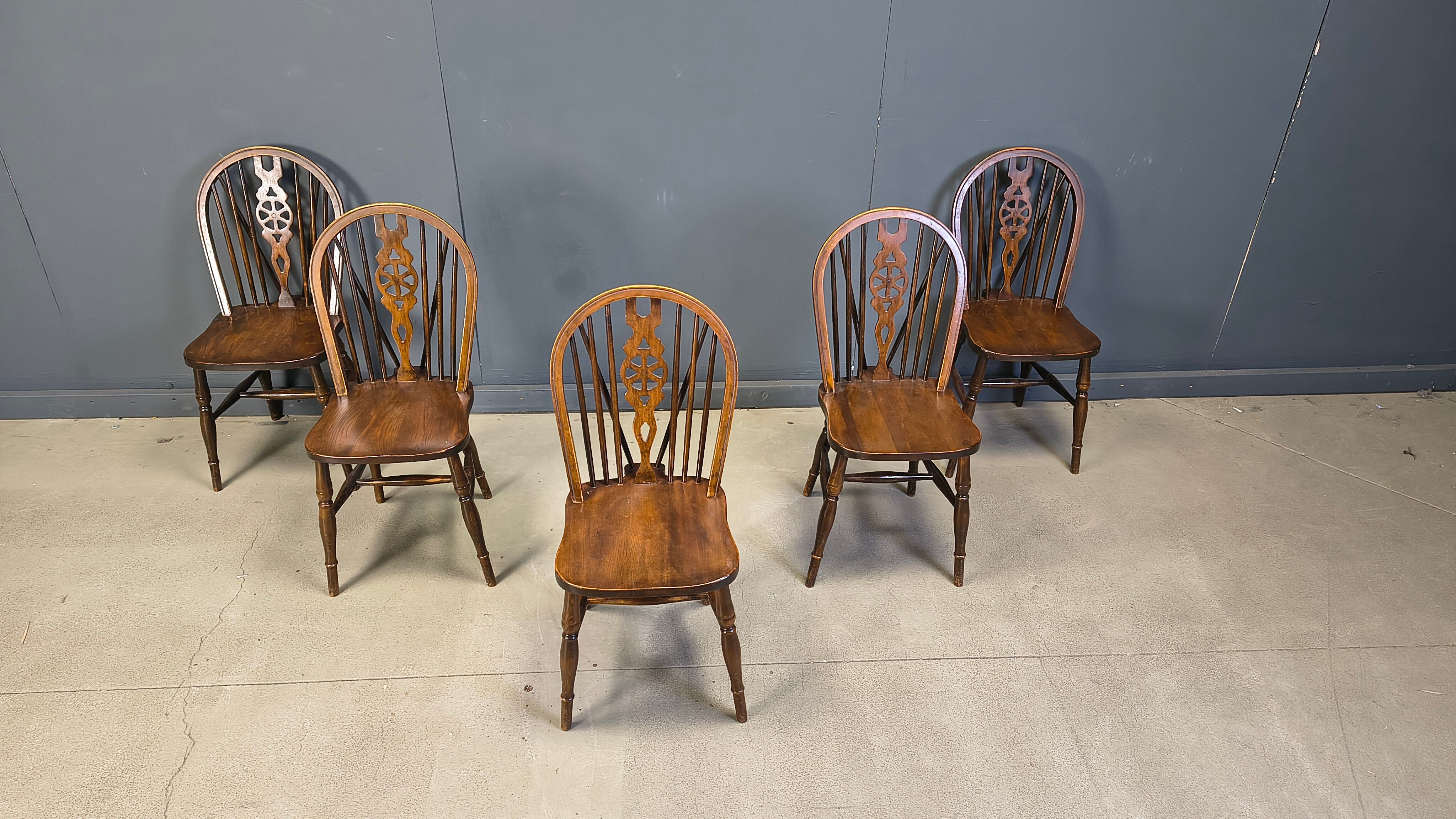 Set of 5 vintage Ercol dining chairs, 1950s