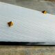 Pair of vintage plexi and bakelite 50s wall lamps