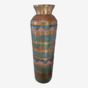 Bronze vase enamelled cloisonné