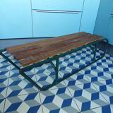 Old sledding iron and wood