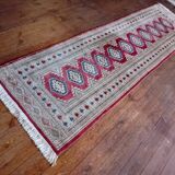 Pakistani hallway carpet, handmade in wool and silk, 278x80cm.