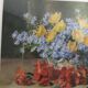 Table bouquet of vintage watercolor flowers