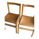 6 beech wood cognac leather chairs | Ibisco | Italy | 1960s