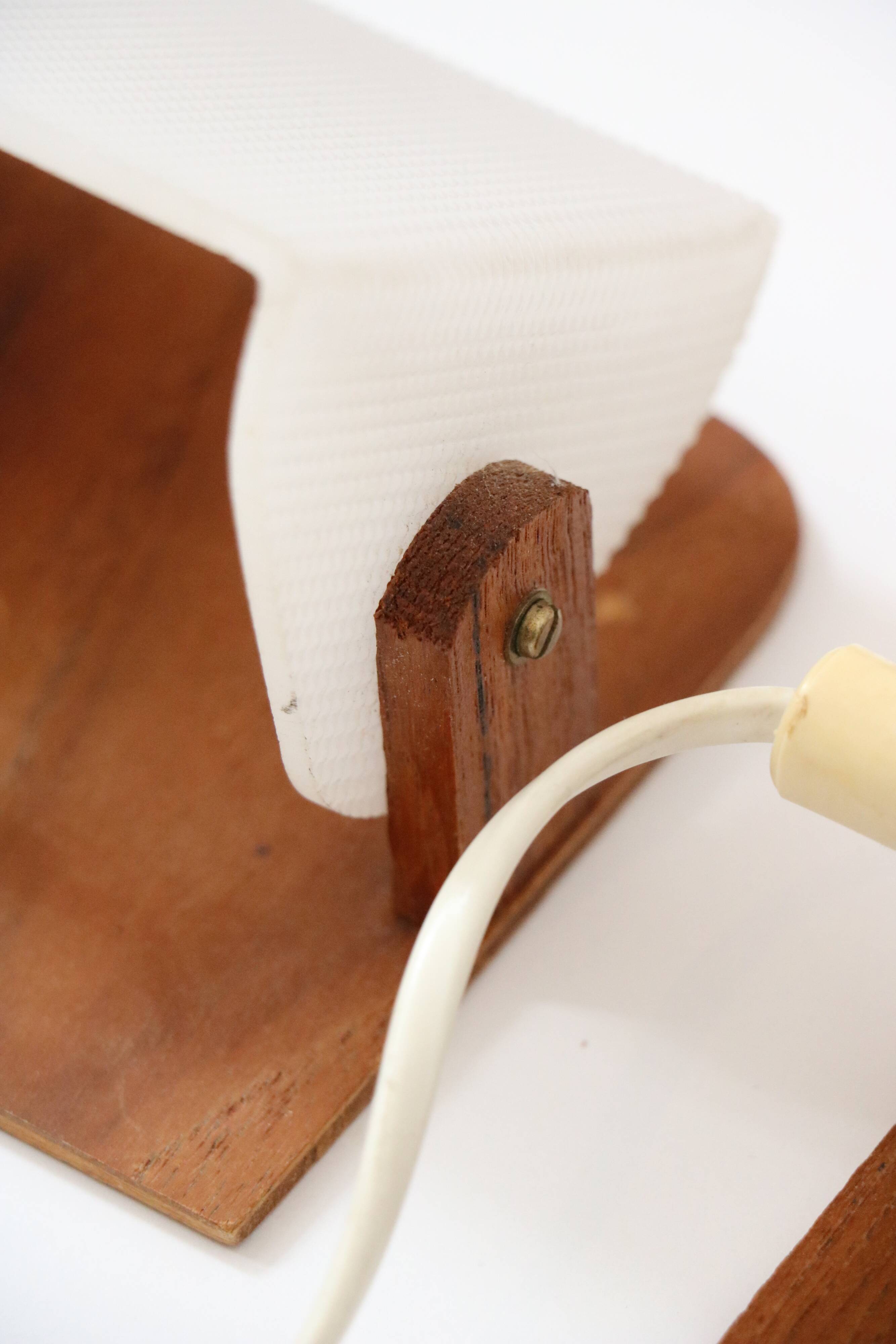 Pair of Scandinavian adjustable teak wall lights 1960