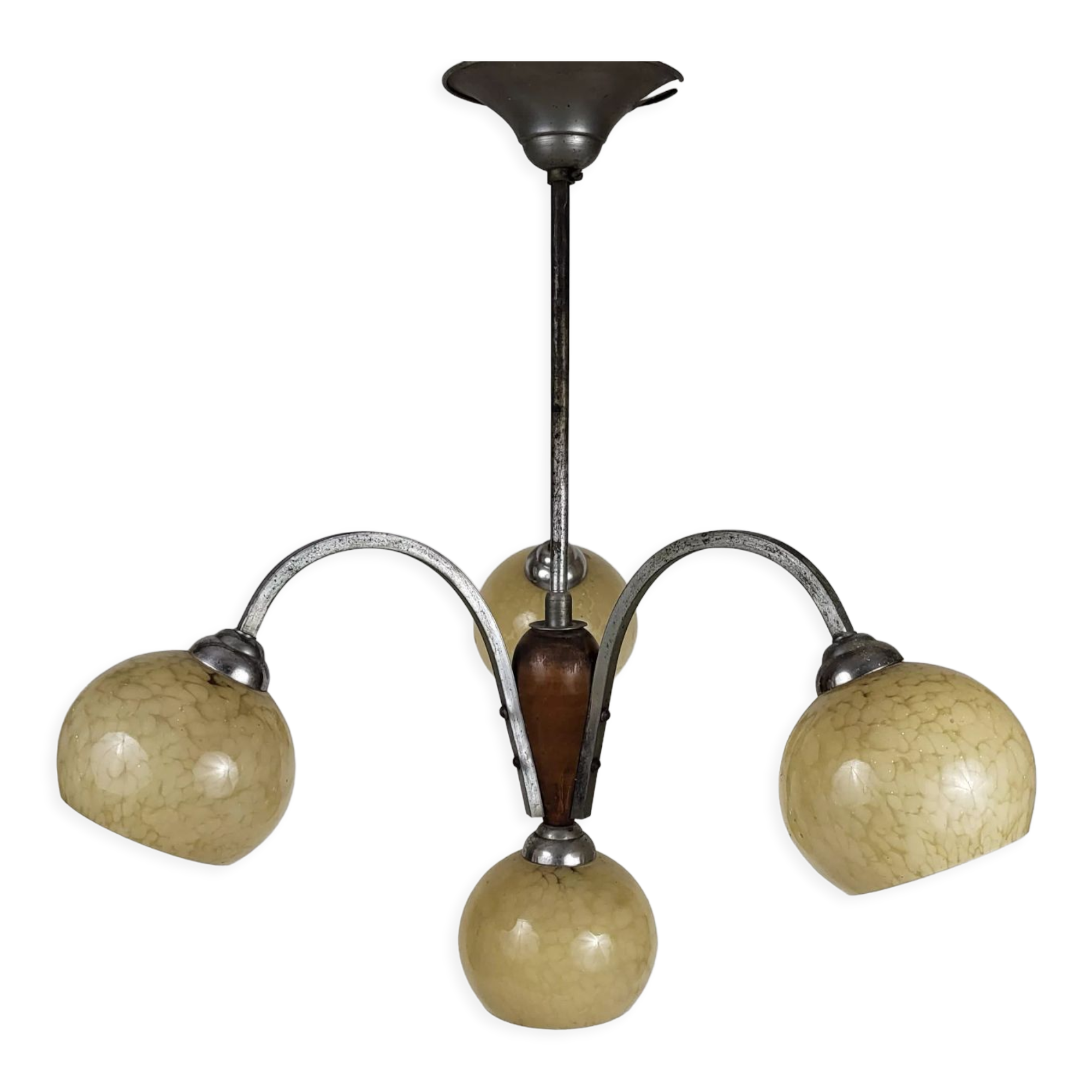 Chandelier suspension does marble glass 50s