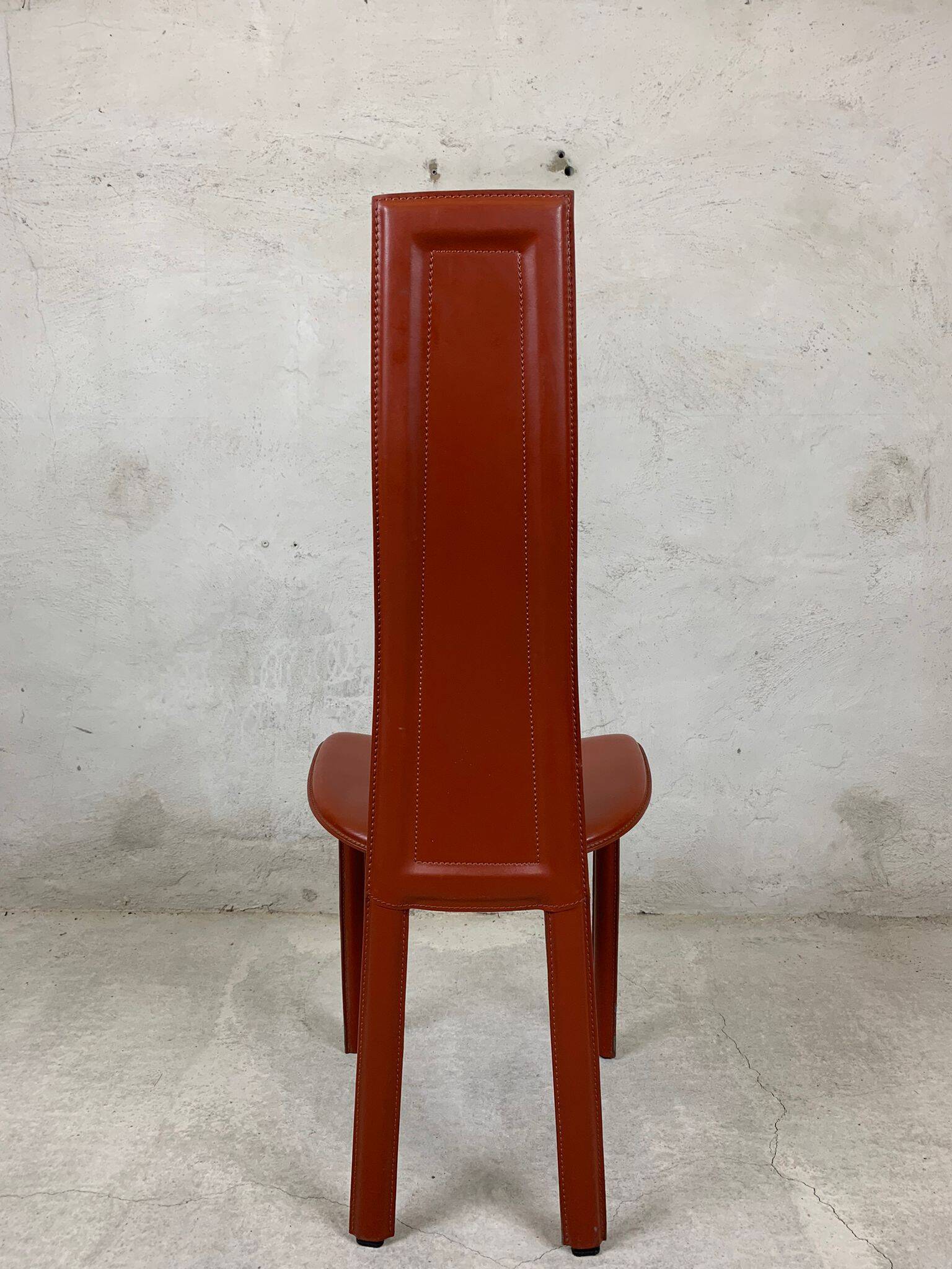 Set Of 6 High Back Dining Room Chairs By Arper