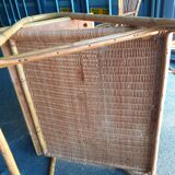 Table basse en rotin ancienne vintage XXeme