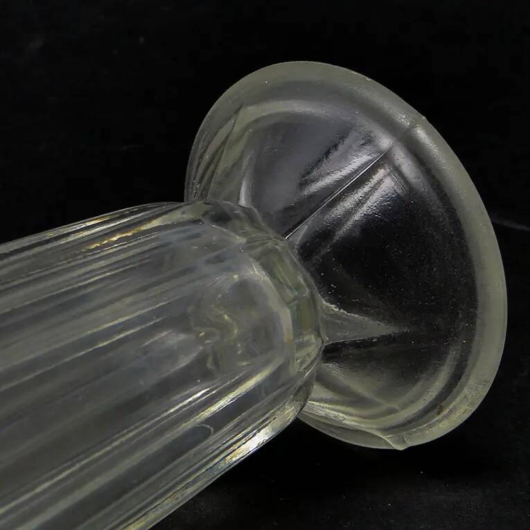 Art Deco vase, transparent glass, Poland, 1950s