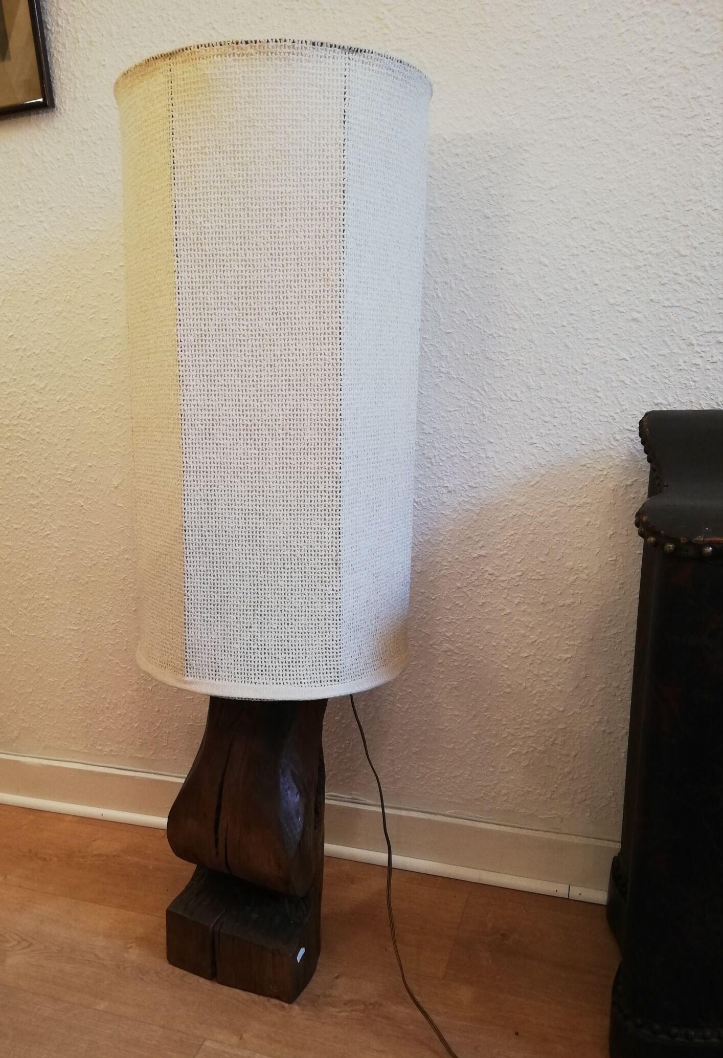 Solid wood floor lamp carved 50s