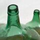Antique green demijohns (c.1920). 3-piece set #6