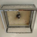 Vintage ceiling lamp with plastic sheets in chomed profiles 46x46 cm