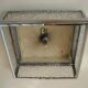 Vintage ceiling lamp with plastic sheets in chomed profiles 46x46 cm