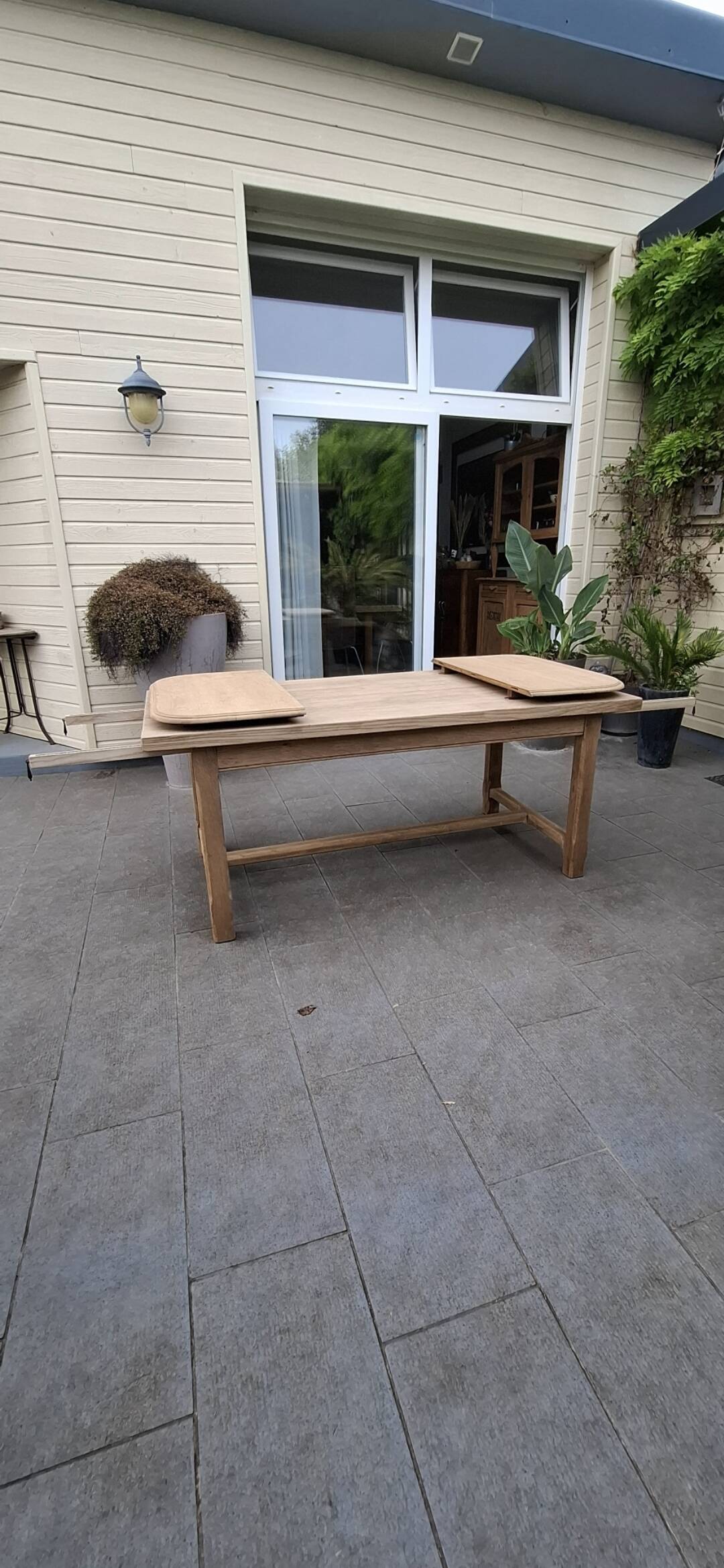 Renovated farmhouse table with extensions