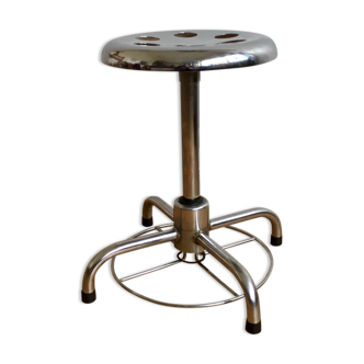 Adjustable industrial stool chromed steel