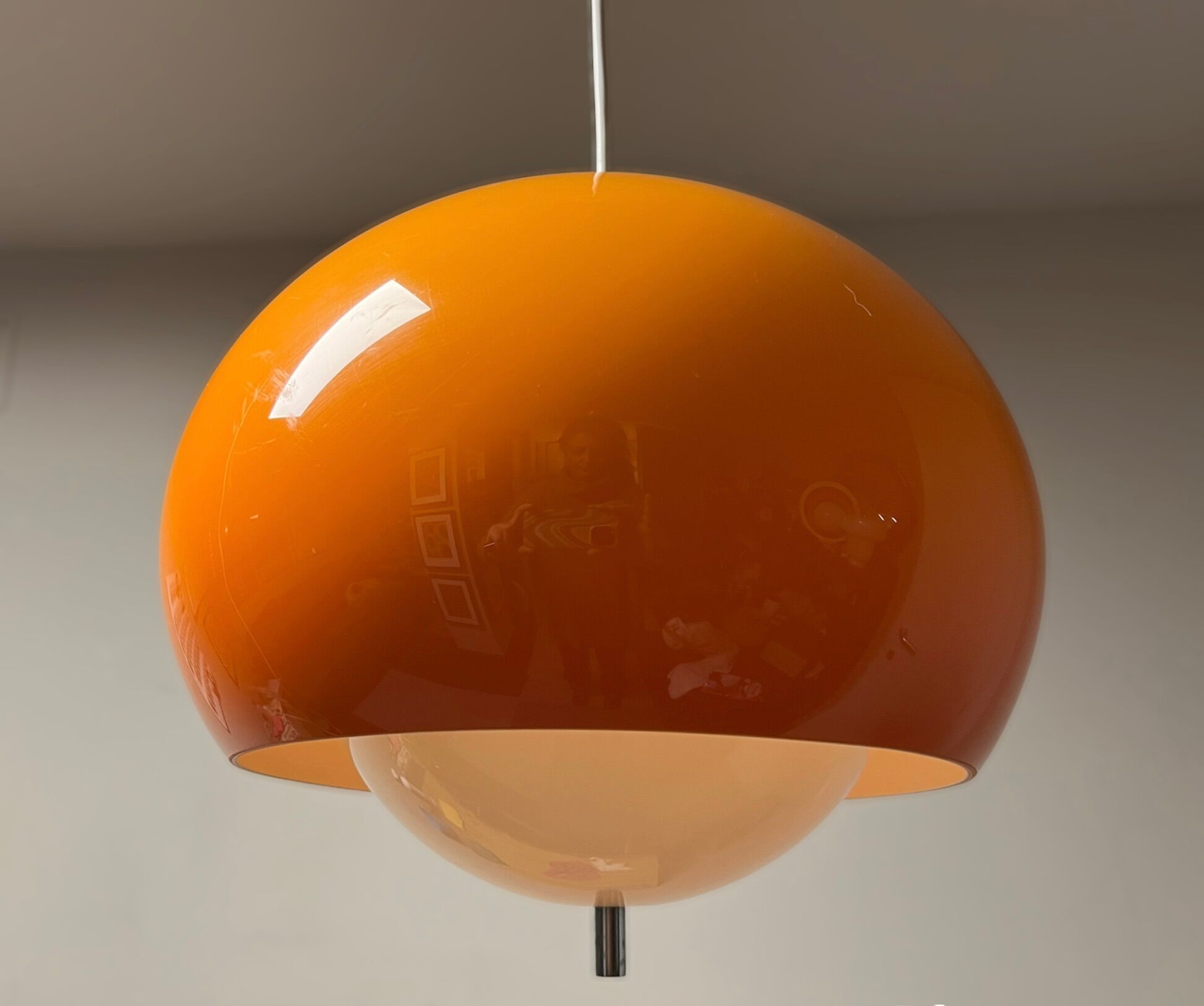 Harvey Guzzini Burgos Pendant Lamp - Rare Space Age Italian Design Hanging Lamp 60s 70s