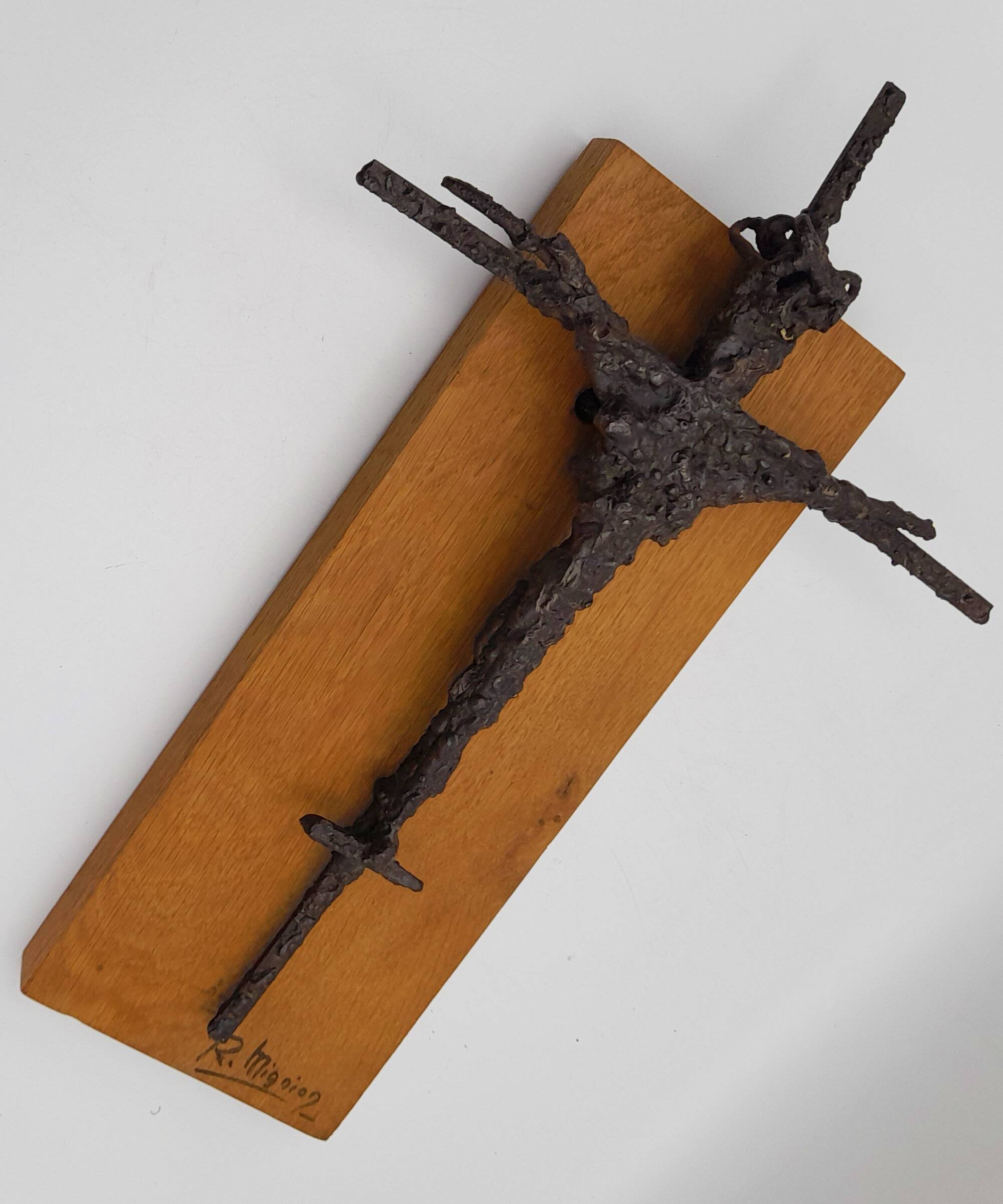 Brutalist sculpture, crucifix by René Mignion, France, 1967