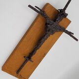 Brutalist sculpture, crucifix by René Mignion, France, 1967