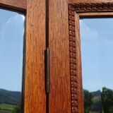 Ancien miroir triptyque en chêne