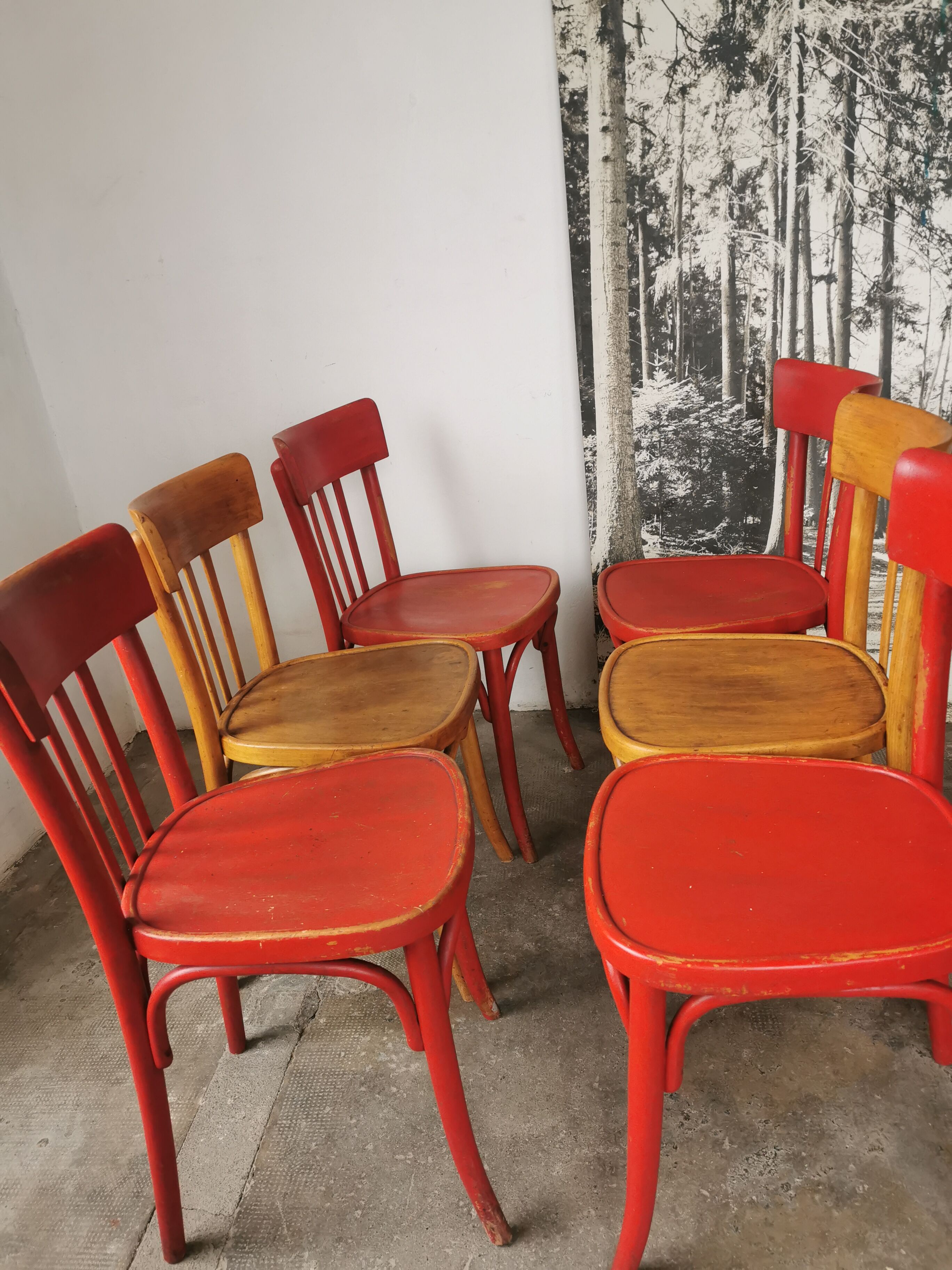 Set of 6 vintage bistro chairs