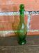 Old Green Bubble Glass Carafe Bottle with Vintage Stopper