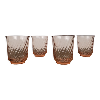 4 verres à eau arcoroc rose