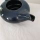 Blue glazed stoneware ceramic teapot Signed Pictogram Signature to identify