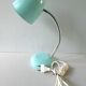 Articulated desk lamp, in turquoise blue metal, 1970s.