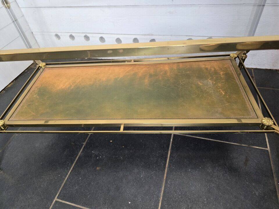 Brass living room table and glass top