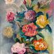 Bouquet de fleurs signé de 1965
