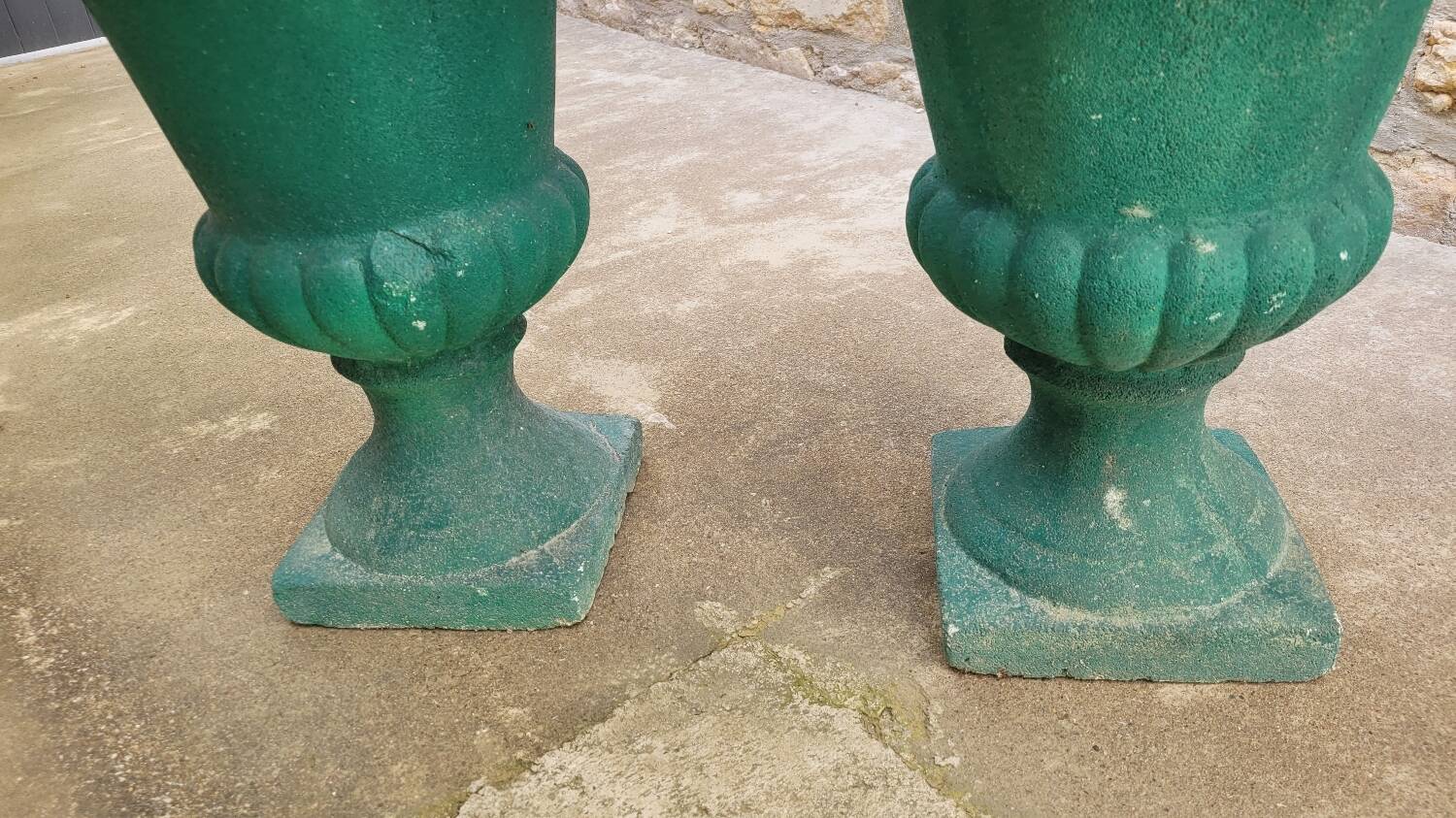 Pair of Medici Vases in old reconstituted stone 1950s
