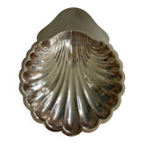Silver-plated shell catchall – vintage shell decorative tray