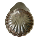 Vide-poche coquille en métal argenté – plat décoratif coquillage vintage