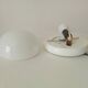Vintage wall lamp in opaline and lacquered wood