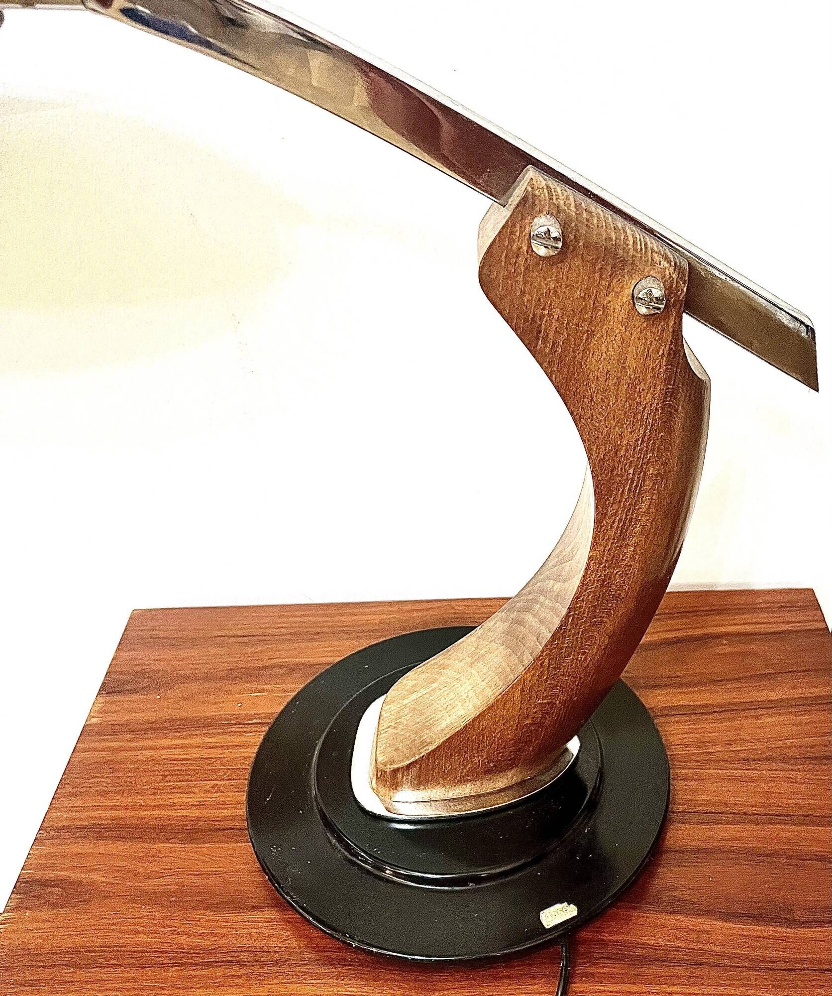 President lamp by Fase – black lacquered edition and Mongoy wood - 1968