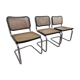 Trio de chaises par marcel breuer modele b 32