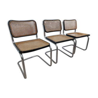 Trio de chaises par marcel breuer modele b 32